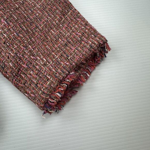 Lane Bryant 24 Pink Tweed Fringe Blazer Jacket Lined NWT Multicolor Career - Picture 7 of 11